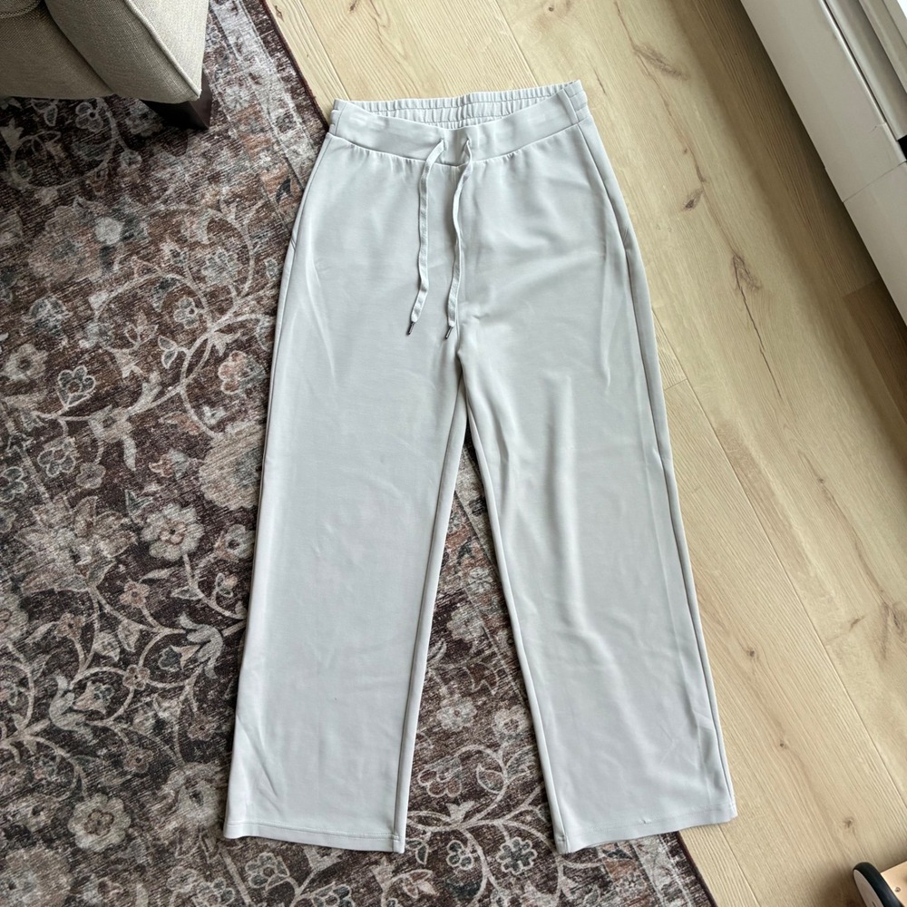 Coco + Carmen Women S/M Ivory White Modal Jogger Pants Drawstring Lounge Pant